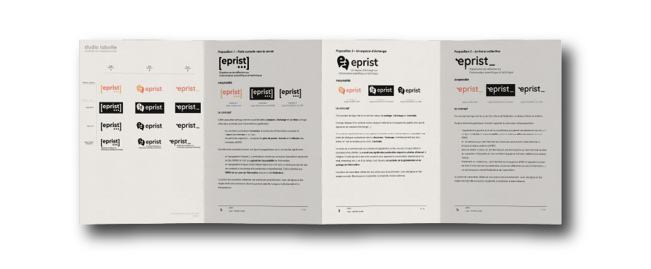3 ébauches de logos pour la refonte de l'identité visuelle EPRIST
